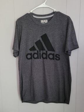 Adidas Men's Shirt Medium Gray Short Sleeve Logo